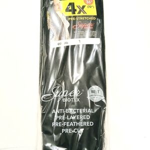 4X Super Biotex Pre-Stretched Braiding Hair Extensions 72" Color Black